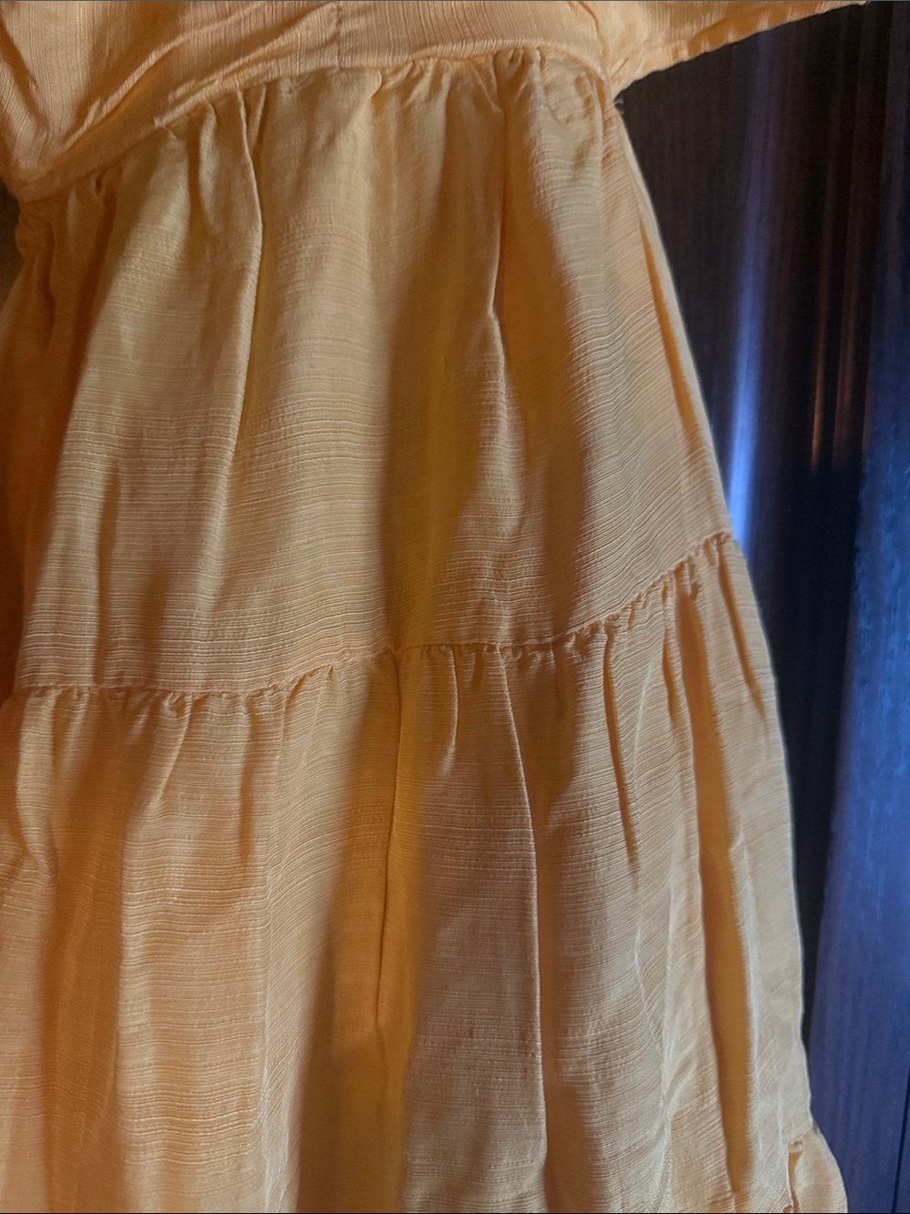 Function & Fringe Edit | Mustard Tiered Maxi Dress with Ruched Bodice - Picture 8 of 8